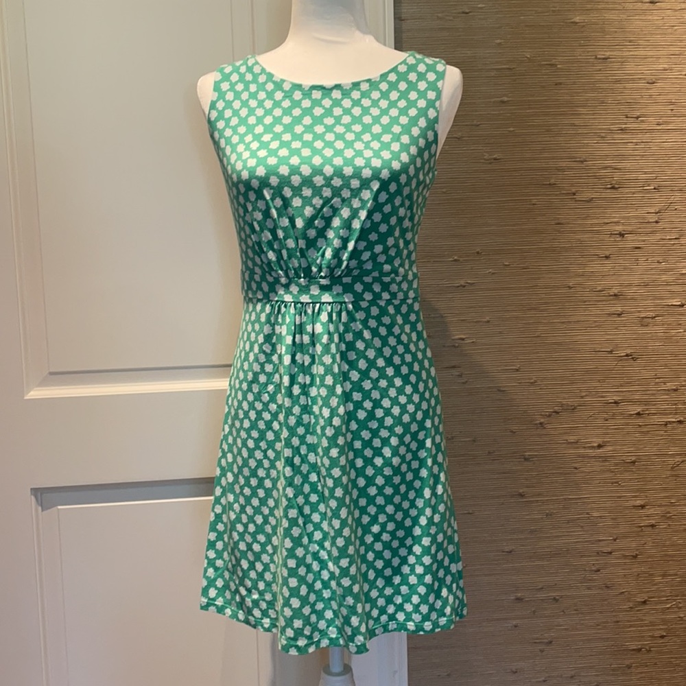 Boden 8p Green Clover Dot Dress